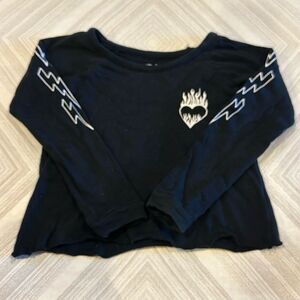 Chaser Girls Black ‘Mad Love Untamed Live Heart & Bolt Black & White Sweatshirt